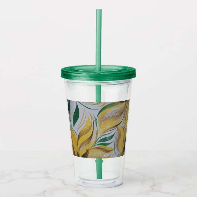 Vaso Acrílico Tumbler floral (Anverso)
