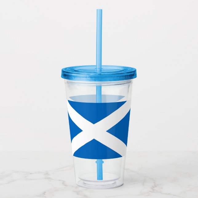 Vaso Acrílico Tumbler patriótico con bandera de Escocia (Anverso)