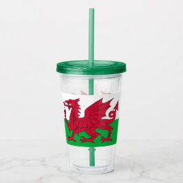 Vaso Acrílico Tumbler patriótico con bandera de Gales