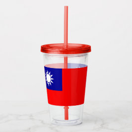 Vaso Acrílico Tumbler patriótico con bandera de Taiwán