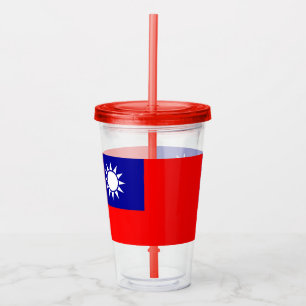 Vaso Acrílico Tumbler patriótico con bandera de Taiwán