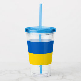 Vaso Acrílico Tumbler patriótico con bandera de Ucrania