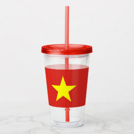 Vaso Acrílico Tumbler patriótico con bandera de Vietnam