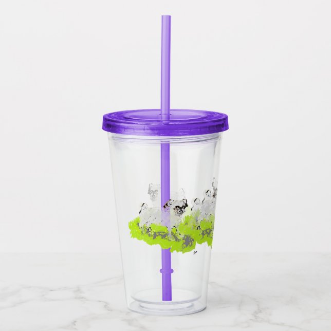 Vaso Acrílico Tumbler : Pequeño Pug dulce (Anverso)
