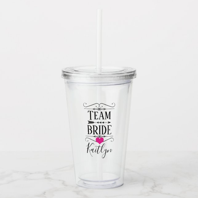 VASO ACRÍLICO TUMBLER PERSONALIZADO DE BRIDE BRIDAL PARTY (Anverso)