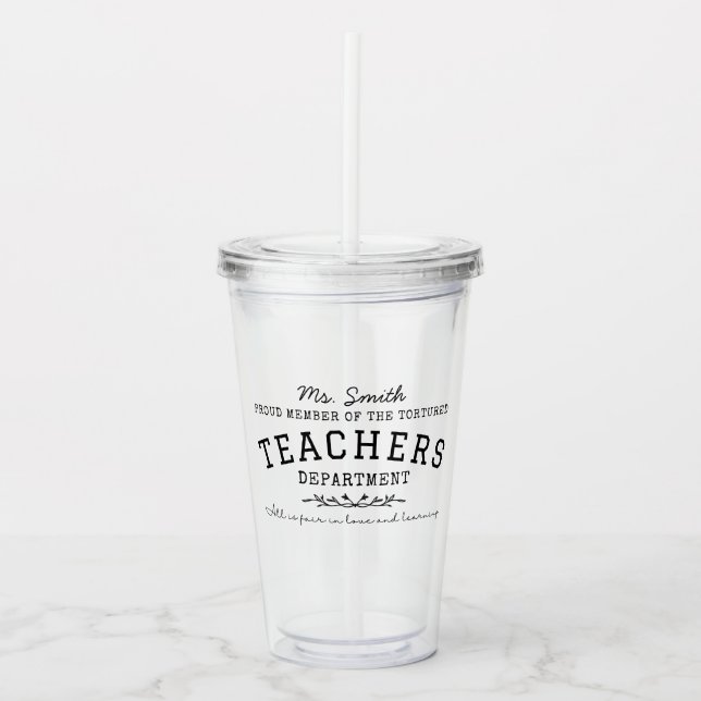 Vaso Acrílico Tumbler, Personalizado del Departamento de Maestro (Anverso)
