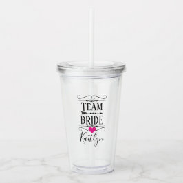 VASO ACRÍLICO TUMBLER PERSONALIZADO PARA EQUIPO DE NOVIA FIESTA
