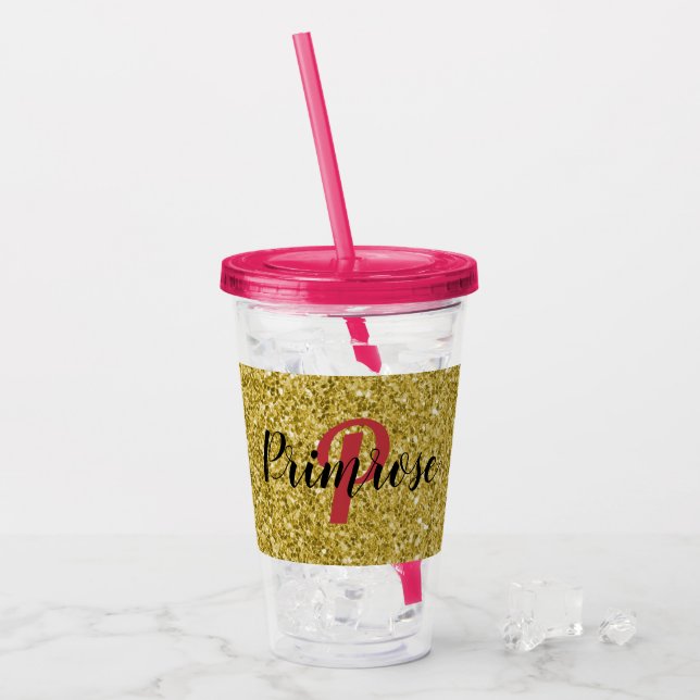 Vaso Acrílico Tumbler Plástico Personalizado Con Paja (Anverso (hielo))