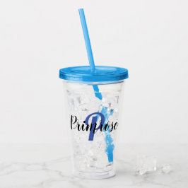 Vaso Acrílico Tumbler Plástico Personalizado Con Tapa Y Paja