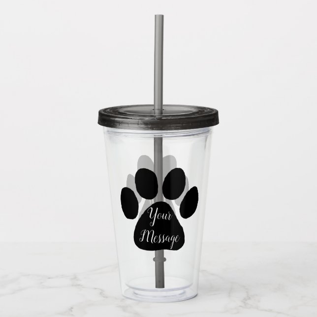 Vaso Acrílico Tumbler - Puppy Paw Prints (Anverso)