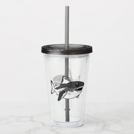 Vaso Acrílico Tumbler tiburón blanco