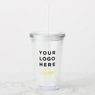 Vaso Acrílico Tumbler transparente amarillo personalizado con pa