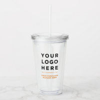 Tumbler transparente personalizado naranja con paj