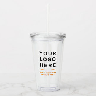 Vaso Acrílico Tumbler transparente personalizado naranja con paj
