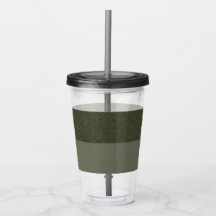 Vaso Acrílico Tumbler verde de flores de color ruidoso y suave -