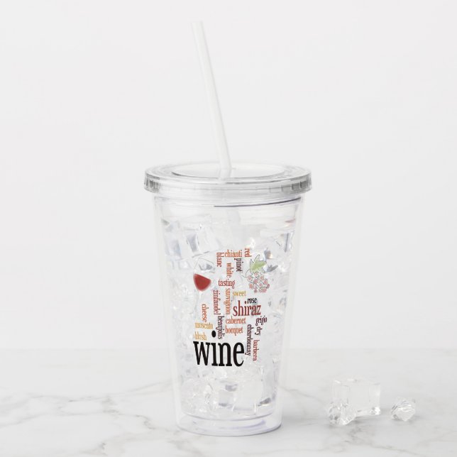Vaso Acrílico Tumblers acrílicos de diseño de nubes de palabras  (Anverso (hielo))