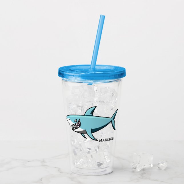 Vaso Acrílico Tumblers de nombre personalizado de Guay Shark (Reverso (hielo))