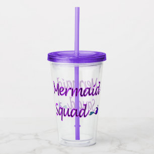 Vaso Acrílico Tumblor acrílico de cola púrpura/azul de la Sirena