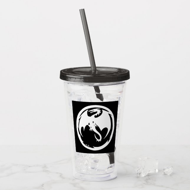 Vaso Acrílico Tumblor acrílico de humo del Dragón Negro (Anverso (hielo))