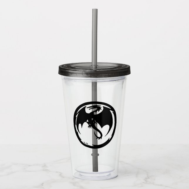 Vaso Acrílico Tumblor acrílico de humo del Dragón Negro (Anverso)