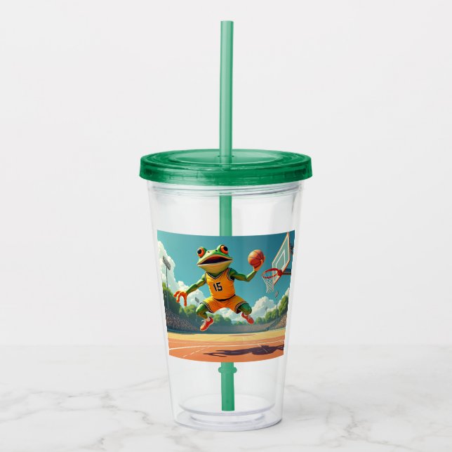 Vaso Acrílico Tumblor acrílico de rana de baloncesto (Anverso)