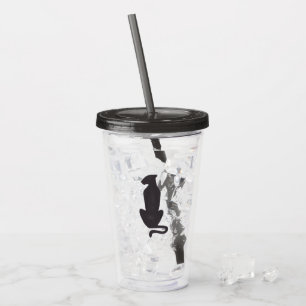 Vaso Acrílico Tumblor acrílico de silueta de gato negro
