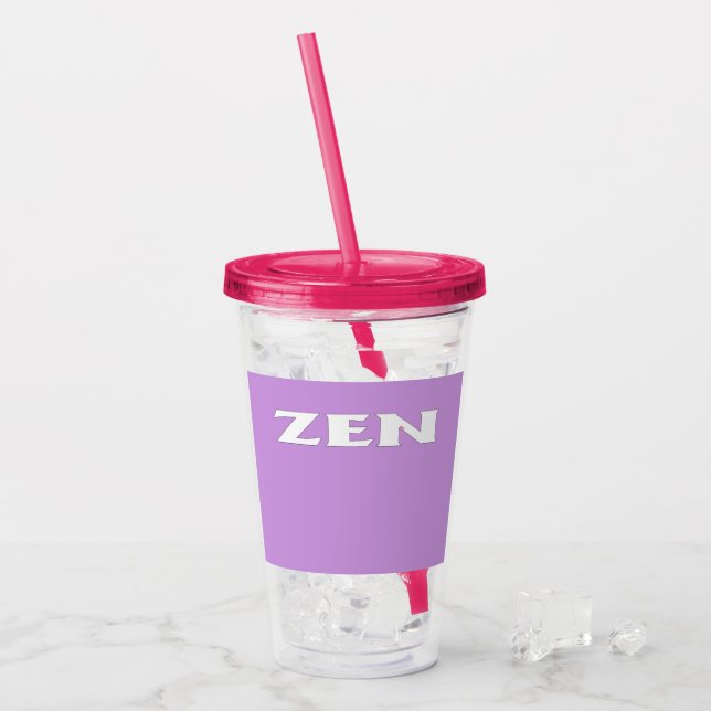 Vaso Acrílico Tumblor acrílico de zen blanco lilac fuchsia (Anverso (hielo))