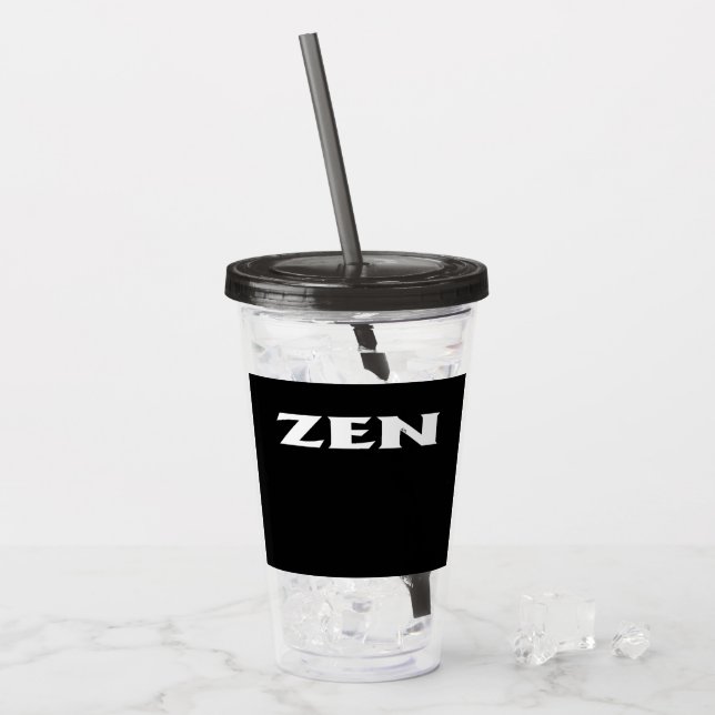 Vaso Acrílico Tumblor acrílico negro blanco Zen (Anverso (hielo))