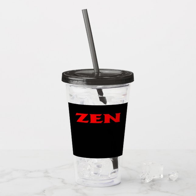 Vaso Acrílico Tumblor acrílico negro rojo zen (Anverso (hielo))
