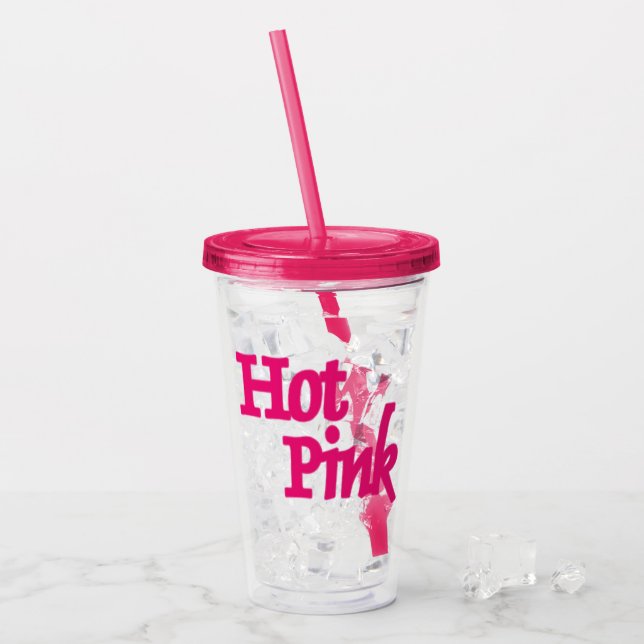 Vaso Acrílico Tumblor acrílico rosado caliente (Anverso (hielo))