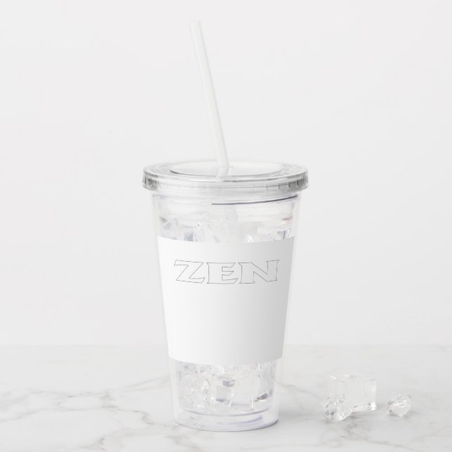 Vaso Acrílico Tumblor acrílico transparente blanco de línea blan (Anverso (hielo))
