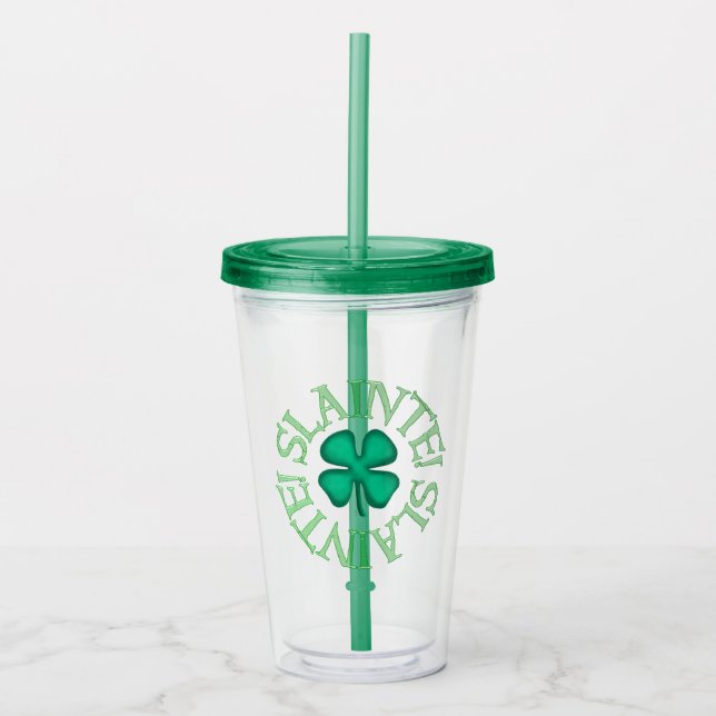 Vaso Acrílico Tumblor acrílico verde liso (Anverso)