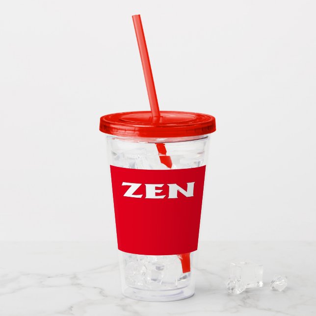 Vaso Acrílico Tumblor de acrílico rojo blanco Zen (Anverso (hielo))