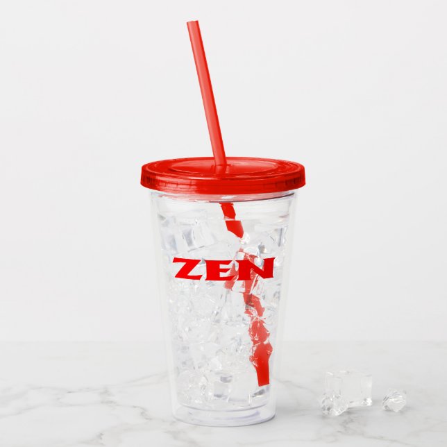 Vaso Acrílico Tumblor de acrílico rojo zen (Anverso (hielo))
