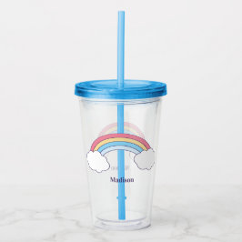 Vaso Acrílico Tumblores con nombre personalizado Rainbow Sky