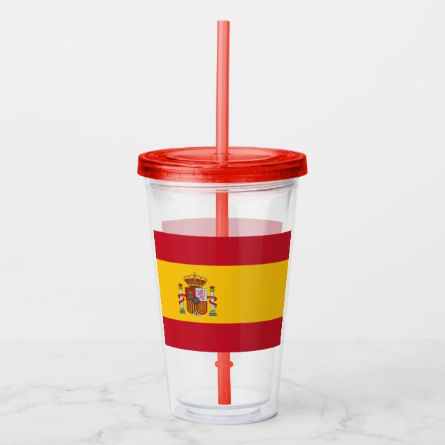 Vaso Acrílico Tumblores de bandera de España (Anverso)