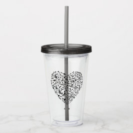 Vaso Acrílico Tumblores de texto de personalizado del corazón mu