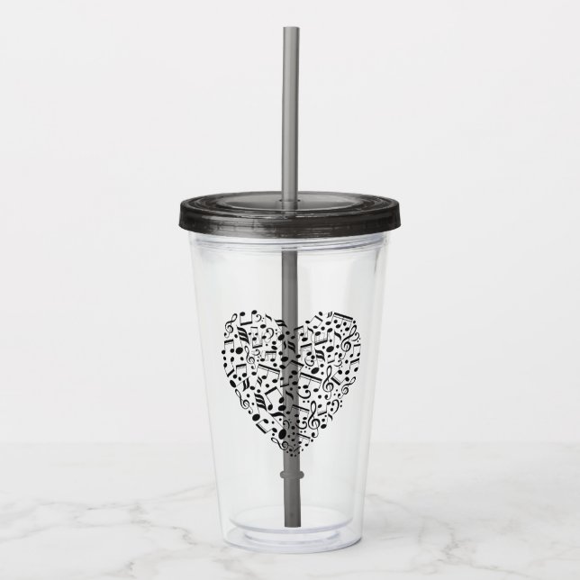 Vaso Acrílico Tumblores de texto de personalizado del corazón mu (Anverso)