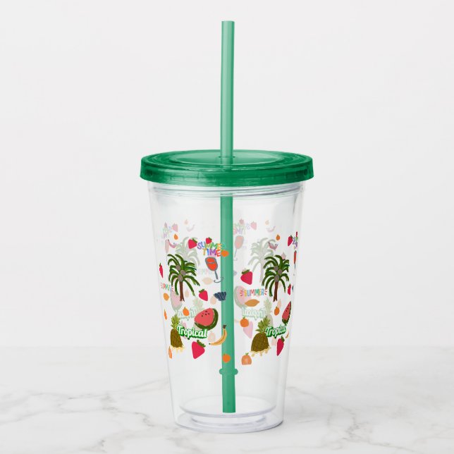 Vaso Acrílico tumblores tropicales (Anverso)
