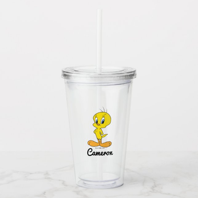 Vaso Acrílico TWEETY™ | Ave inteligente (Anverso)