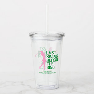 Vaso Acrílico Último Golf Swing de Soltera Rosa Golf