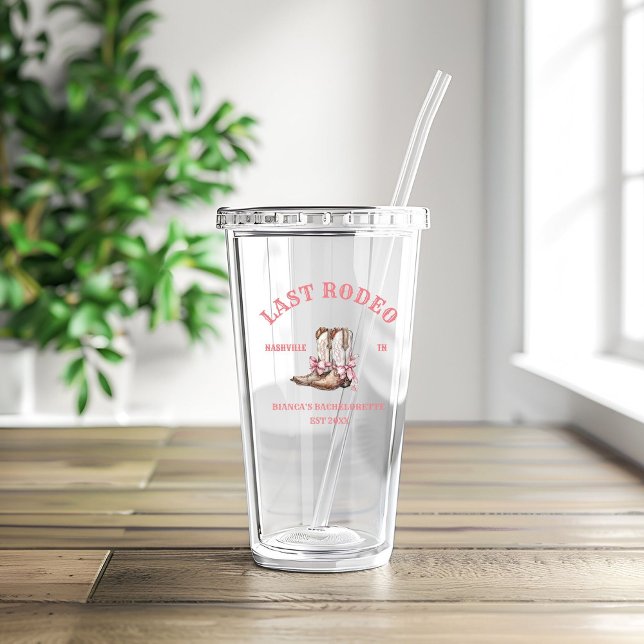 Vaso Acrílico Último Rodeo Western Coquette botas Despedida de s (Subido por el creador)
