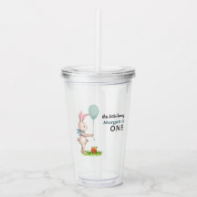 Un conejo es un globo de conejo lindo, primer cump