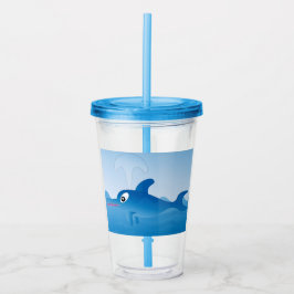 Vaso Acrílico Un delfín azul