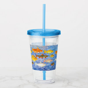Vaso Acrílico Un montón de peces en el mar