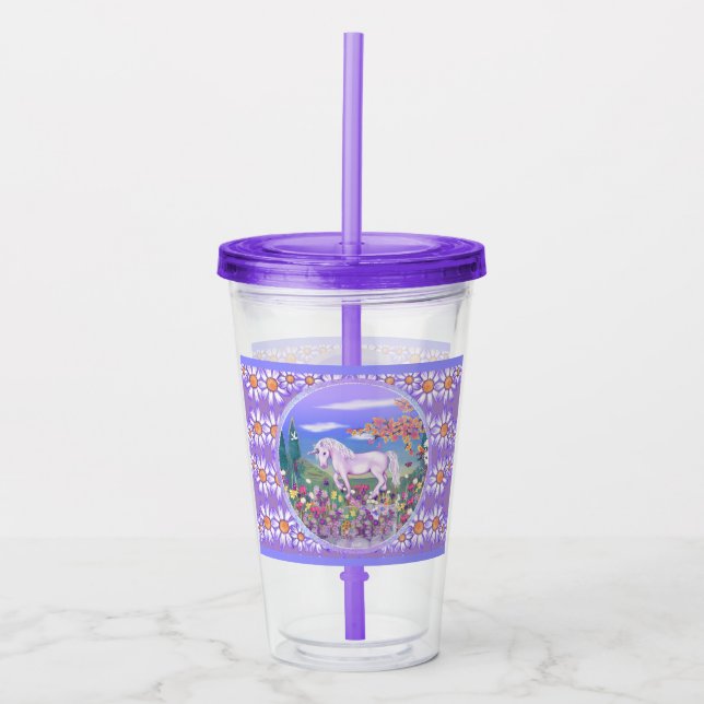 Vaso Acrílico Un paraíso morado (Anverso)
