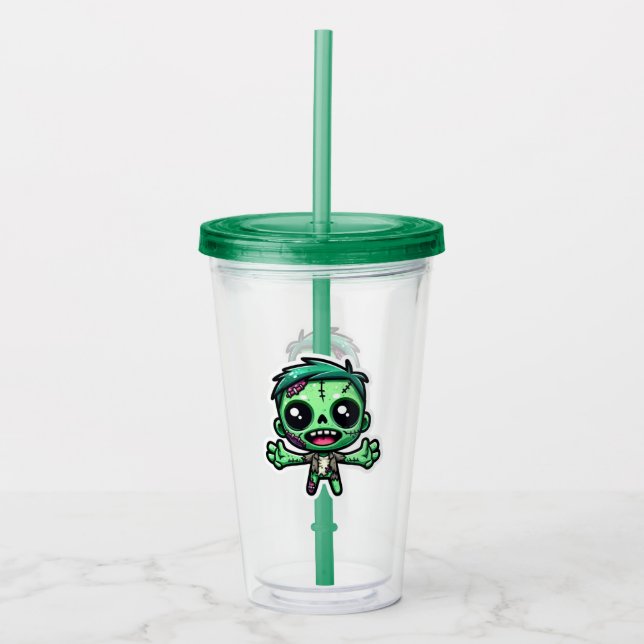 Vaso Acrílico Un zombi divertido (Anverso)