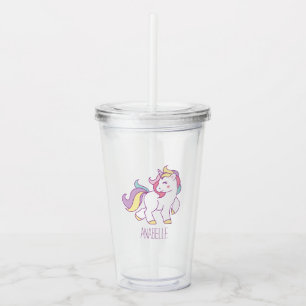 Vaso Acrílico Unicornio arcoiris