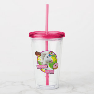 Vaso Acrílico Unicornio con donuts