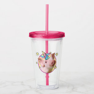 Vaso Acrílico Unicornio de lechón mágico